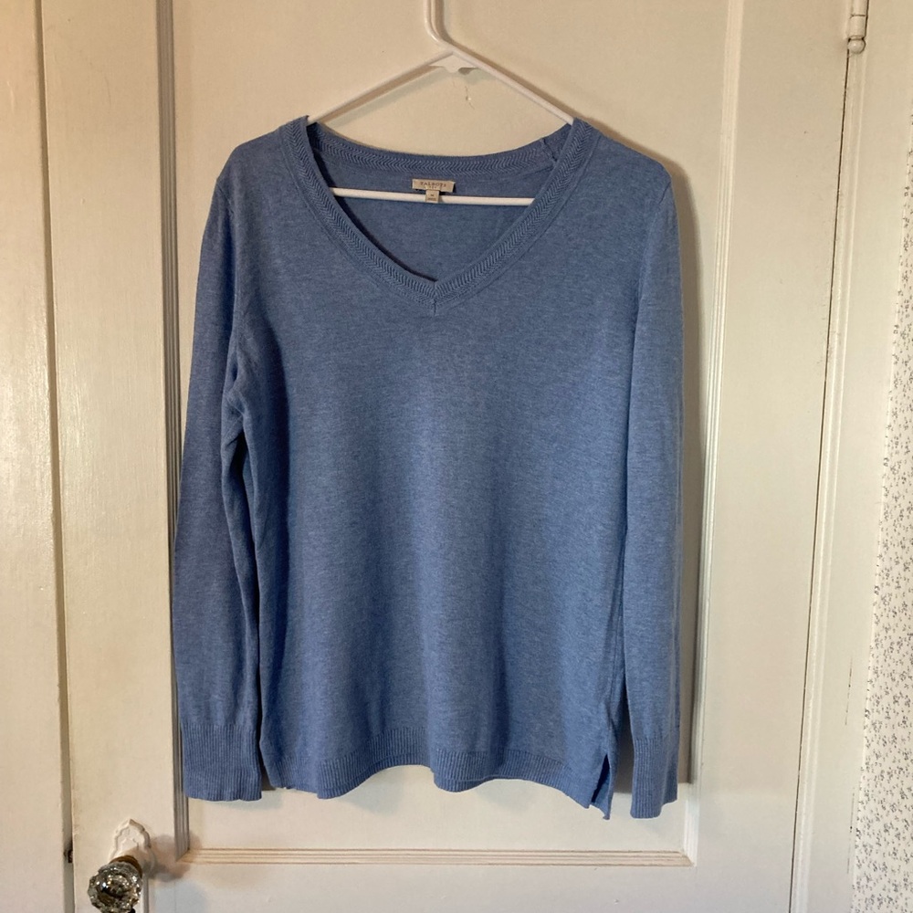 Talbots Outlet V-Neck Cardigan Sweater. Light Blue.